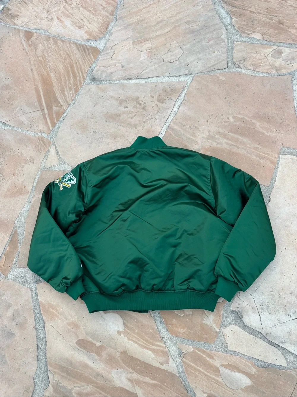 Vtg 1990 Starter Oakland Athletics Script Spellout Diamond Collection XL Jacket